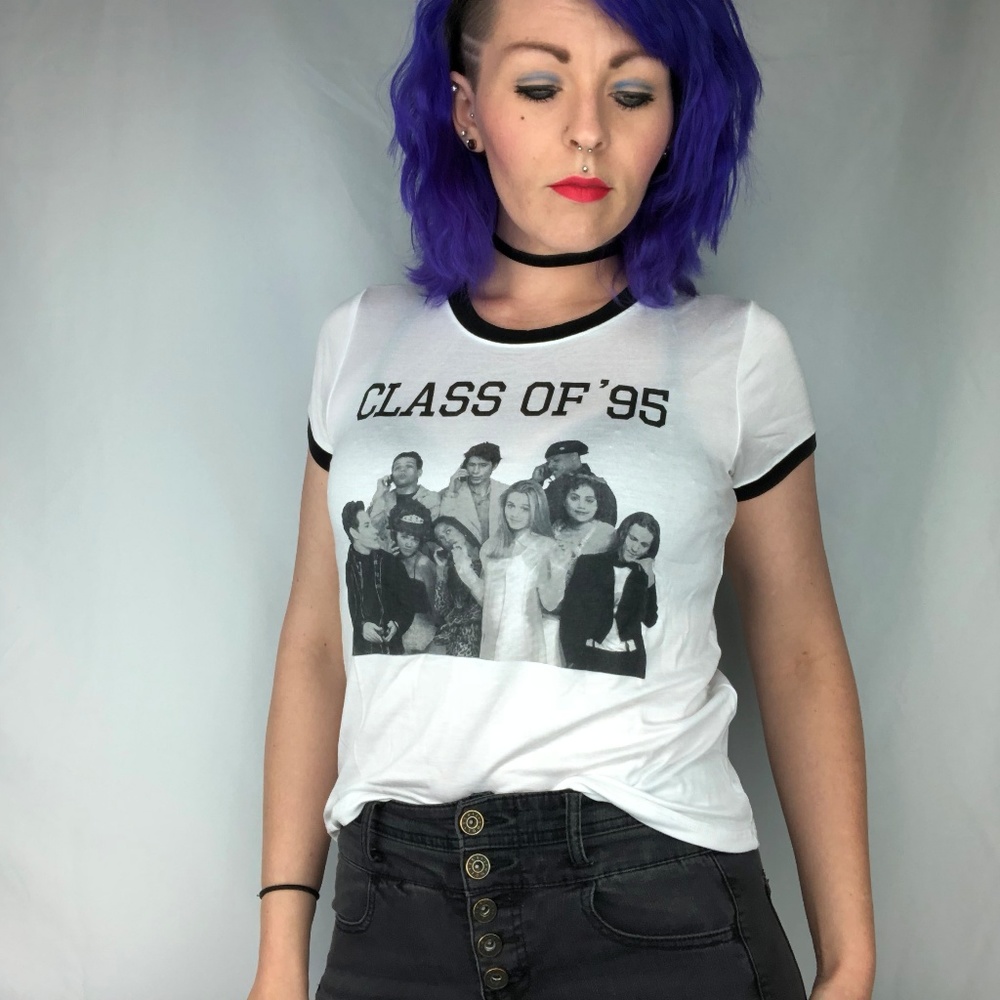 * Clueless Class of '95 Top * Ringer Shirt * cute - Picture 4 of 8